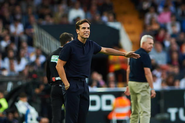 Head Coach Inigo Perez of Villarreal CF during the LaLiga EA Sports match between Valencia CF and Villarreal CF at Mestalla on October 24, 2026, in Valencia, Spain