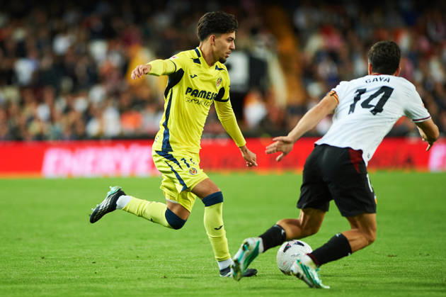 Ilias Akhomach of Villarreal CF during the LaLiga EA Sports match between Valencia CF and Villarreal CF at Mestalla on October 24, 2026, in Valencia, Spain