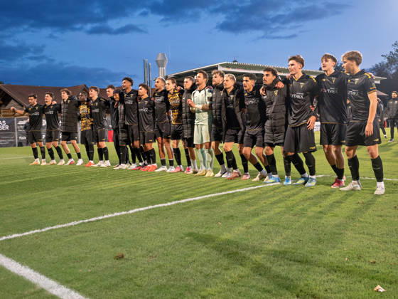 After the game, Alemannia Aachen thanks the spectators for their applause; fans, fan section, fan block, atmosphere, support, applause, gestures, support, GER, soccer, VfB Stuttgart II vs. Alemannia Aachen, 3rd Division, Matchday 11, Aspach, 2026–2027 season, October 24, 2026 GER, soccer, VfB Stuttgart II vs. Alemannia Aachen, 3rd Division, Matchday 11, Aspach, 2026–2027 season, October 24, 2026 Aspach Copyright: xCarstenxSchweringx EP_CSG