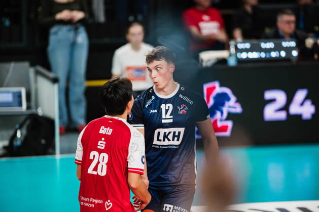 VBL SVG Lüneburg vs. SV Warnemünde, October 24, 2026 Santeri Välimaa 12, SVG Lüneburg vs. Kandai Goto 28, SVG Lüneburg Volleyball, Bundesliga, Matchday 2, SVG Lüneburg vs. SV Warnemünde on October 24, 2026, at the LKH Arena, Lüneburg Copyright: xBEAUTIFULxSPORTS Tonhäuserx