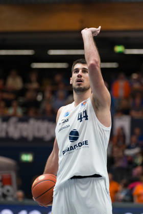 Jure Planinic MBC, 44, Syntainics MBC vs. Rostock Seawolves, BBL, Men s Basketball 1st Bundesliga, Matchday 6 of the 2026–27 season, October 24, 2026, Weißenfels Stadthalle, Saxony-Anhalt, Germany