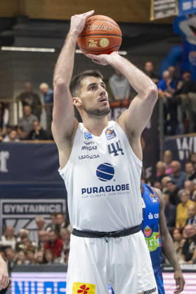 EasyCredit Basketball Bundesliga 2026–2027: Syntainics MBC vs. Rostock Seawolves, Weissenfels, Germany, October 24, 2026. Pictured: Jure Planinic, Weissenfels, Weissenfels City Hall, Weissenfels, Saxony-Anhalt, Germany