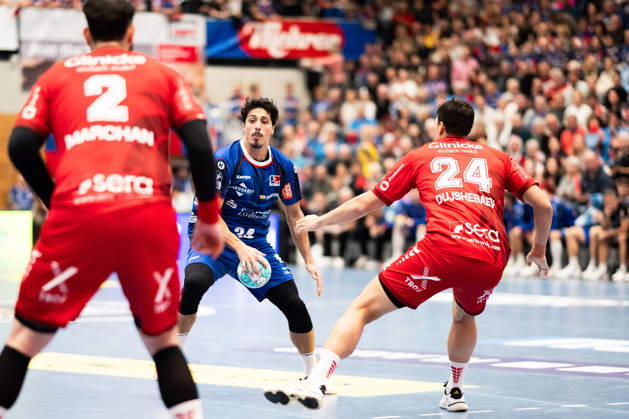 Yonatan Dayan, HBW Balingen Weilstetten, 34, playmaker, HBW Balingen Weilstetten vs. MT Melsungen (GER), Opel 1 Handball Bundesliga, Championship, Matchday 10, 2026–2027 season, October 24, 2026, Eibner Press Photo: Andreas Ulmer, HBW Balingen Weilstetten vs. MT Melsungen GER, Opel 1 Handball Bundesliga, Championship, Matchday 10, 2026–2027 Season, October 24, 2026, Balingen Copyright: xEibner-Pressefoto AndreasxUlmerx EP_AUR