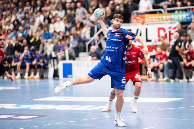 Georg Pohle, HBW Balingen Weilstetten, scores a 7-meter throw, HBW Balingen Weilstetten vs. MT Melsungen (GER), Opel 1 Handball Bundesliga, Championship, Matchday 10, 2026–2027 Season, October 24, 2026, Eibner Press Photo: Andreas Ulmer, HBW Balingen Weilstetten vs. MT Melsungen GER, Opel 1 Handball Bundesliga, Championship, Matchday 10, 2026–2027 Season, October 24, 2026, Balingen Copyright: xEibner-Pressefoto AndreasxUlmerx EP_AUR