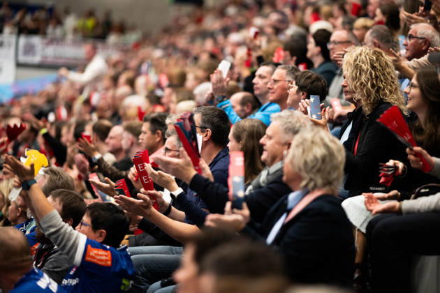 The crowd goes wild, HBW Balingen Weilstetten vs. MT Melsungen GER, Opel 1 Handball Bundesliga, Championship, Matchday 10, 2026–2027 Season, October 24, 2026, Eibner Press Photo by Andreas Ulmer: HBW Balingen Weilstetten vs. MT Melsungen (GER), Opel 1 Handball Bundesliga, Championship, Matchday 10, 2026–2027 Season, October 24, 2026, Balingen Copyright: xEibner-Pressefoto AndreasxUlmerx EP_AUR