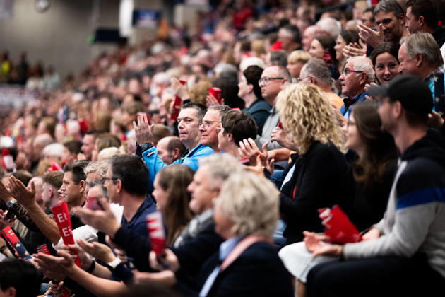 The crowd goes wild, HBW Balingen Weilstetten vs. MT Melsungen GER, Opel 1 Handball Bundesliga, Championship, Matchday 10, 2026–2027 Season, October 24, 2026, Eibner Press Photo by Andreas Ulmer: HBW Balingen Weilstetten vs. MT Melsungen (GER), Opel 1 Handball Bundesliga, Championship, Matchday 10, 2026–2027 Season, October 24, 2026, Balingen Copyright: xEibner-Pressefoto AndreasxUlmerx EP_AUR