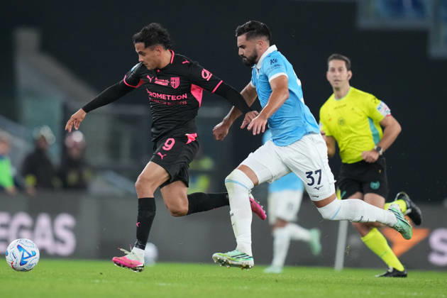 Parma s David Romero Lazio’s Josip Sutalo during the Serie A EniLive soccer match between Lazio and Parma at the Rome s Olympic stadium, Italy - Saturday October 23, 2026 - Soccer ( Photo by Alfredo Falcone LaPresse )  Copyright: xAlfredoxFalcone LaPressex