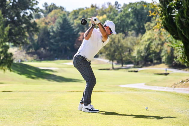 ST. LOUIS , MO - OCTOBER 24: Rory Sabbatini of Slovakia starts his tee shot on the fifth hole during the second round of the PGA, Golf Herren TOUR Champions Stifel Charity Classic on Saturday October 24th, 2026 at Norwood Hills Country Club in St. Louis, MO (Photo by Rick Ulreich Icon Sportswire) GOLF: OCT 24 PGA TOUR Champions Stifel Charity Classic EDITORIAL USE ONLY Icon4181228