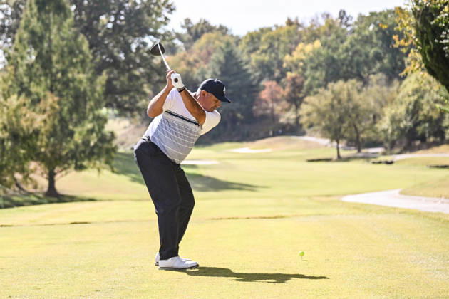 ST. LOUIS , MO - OCTOBER 24: Angel Cabrera of Argentina starts his swing on the fifth tee during the second round of the PGA, Golf Herren TOUR Champions Stifel Charity Classic on Saturday October 24th, 2026 at Norwood Hills Country Club in St. Louis, MO (Photo by Rick Ulreich Icon Sportswire) GOLF: OCT 24 PGA TOUR Champions Stifel Charity Classic EDITORIAL USE ONLY Icon4222233