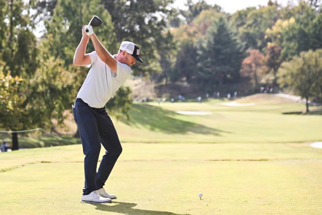 ST. LOUIS , MO - OCTOBER 24: Vaughn Taylor of the United States starts his tee shot on the fifth hole during the second round of the PGA, Golf Herren TOUR Champions Stifel Charity Classic on Saturday October 24th, 2026 at Norwood Hills Country Club in St. Louis, MO (Photo by Rick Ulreich Icon Sportswire) GOLF: OCT 24 PGA TOUR Champions Stifel Charity Classic EDITORIAL USE ONLY Icon4334250