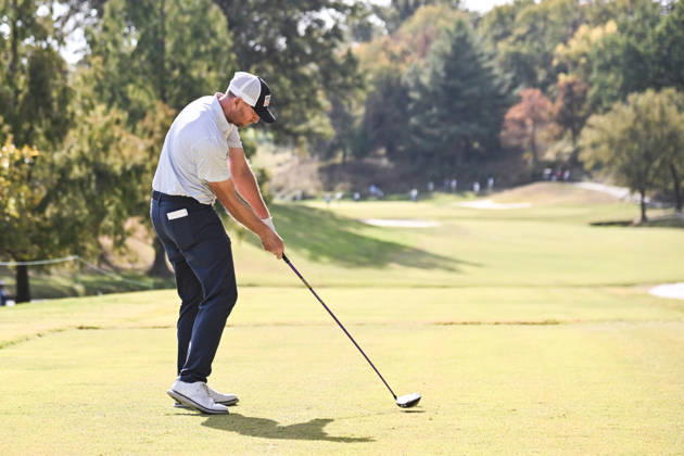 ST. LOUIS , MO - OCTOBER 24: Vaughn Taylor of the United States strikes the ball during his tee shot on the fifth hole during the second round of the PGA, Golf Herren TOUR Champions Stifel Charity Classic on Saturday October 24th, 2026 at Norwood Hills Country Club in St. Louis, MO (Photo by Rick Ulreich Icon Sportswire) GOLF: OCT 24 PGA TOUR Champions Stifel Charity Classic EDITORIAL USE ONLY Icon4339251