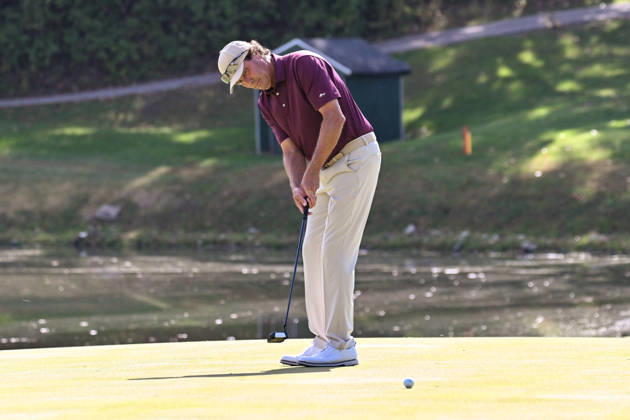 ST. LOUIS , MO - OCTOBER 24: Stephen Ames of Canada putts on the fourth green during the second round of the PGA, Golf Herren TOUR Champions Stifel Charity Classic on Saturday October 24th, 2026 at Norwood Hills Country Club in St. Louis, MO (Photo by Rick Ulreich Icon Sportswire) GOLF: OCT 24 PGA TOUR Champions Stifel Charity Classic EDITORIAL USE ONLY Icon5760218