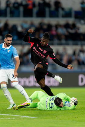 SS Lazio v Parma Calcio 1913 - Serie A Enilive Christos Mandas of SS Lazio saves on El Bilal Toure of Parma Calcio 1913 during the Serie A Enilive match between SS Lazio and Parma Calcio 1913 at Olympic Stadium on October 24, 2026 in Rome, Italy. Rome Olympic Stadium Lazio Italy Copyright: xGiuseppexMaffiax 261024_SerieA_Lazio-Parma_GM_08341