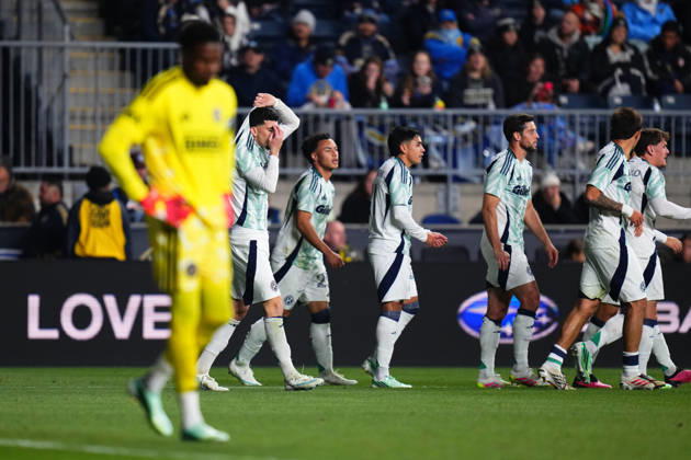 October 24, 2026: New England Revolution Foward Dor Turgeman (99) celebrates a goal during the first half of an MLS, Fussball Herren, USA match against the Philadelphia Union at Subaru Park in Chester, Pennsylvania. CSM Chester United States of America - ZUMAc04_ 20261024_zma_c04_233 Copyright: xKylexRoddenx