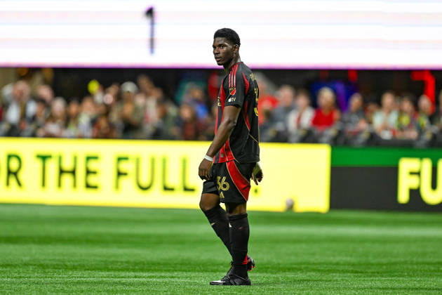 ATLANTA, GA - OCTOBER 24: Breel Embolo 36 of Atlanta reacts during the MLS, Fussball Herren, USA match between Chicago Fire FC and Atlanta United FC on October 24th, 2026 at Mercedes-Benz Stadium in Atlanta, GA.(Photo by Rich von Biberstein Icon Sportswire) SOCCER: OCT 24 MLS Atlanta United vs Chicago Fire FC EDITORIAL USE ONLY Icon261024023