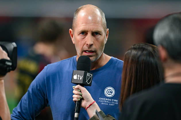 ATLANTA, GA - OCTOBER 24: Chicago head coach Gregg Berhalter is interviewed following the conclusion of the MLS, Fussball Herren, USA match between Chicago Fire FC and Atlanta United FC on October 24th, 2026 at Mercedes-Benz Stadium in Atlanta, GA.(Photo by Rich von Biberstein Icon Sportswire) SOCCER: OCT 24 MLS Atlanta United vs Chicago Fire FC EDITORIAL USE ONLY Icon261024043