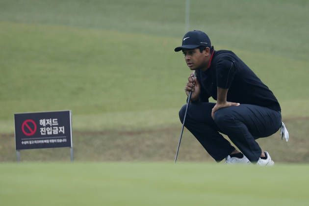 October 25, 2026, Cheonan, Chungnam, SOUTH KOREA: Oct 25, 2026-Cheonan, South Korea-Yurav PREMLALL of South Africa action on 1th Green during a DP World Tour Genesis Championship Final Round at Woo Jeong Hills CC in Cheonan, South Korea. Cheonan SOUTH KOREA - ZUMAr168 20261025_aap_r168_013 Copyright: xRyuxSeung-Ilx