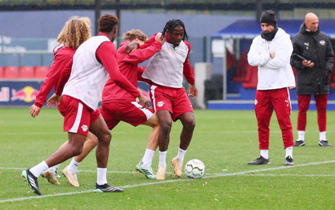 RB Leipzig Training, Bundesliga, Leipzig, October 25, 2026, RBL Academy Training Center, Soccer, Bundesliga, RB Leipzig Training, Pictured: Johan Bakayoko, 11, RB Leipzig is coached by Benno Kaltefleiter, 37, RB Leipzig attacks, Picture Point