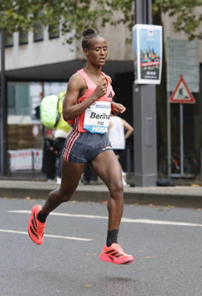 October 25, 2026 Track and Field 43rd Mainova Frankfurt Marathon: Beriha Gebreslasie finished third with a time of 2:22:45 in Frankfurt am Main, Hesse, Germany