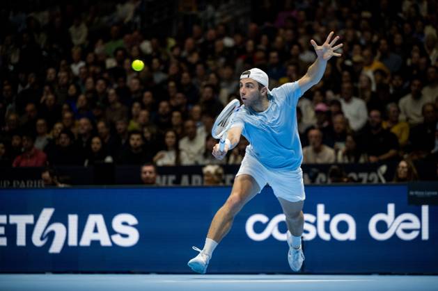 Tallon Griekspoor of the Netherlands pictured in action during the European Open ATP, Tennis Herren tennis tournament in Brussels, on Sunday 25 October 2026. This year s edition of the tournament is taking place from 17 to 25 October JASPERxJACOBS  x191032804x