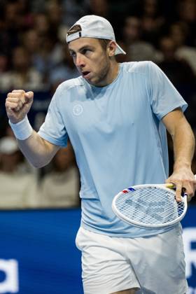 Tallon Griekspoor of the Netherlands celebrates during the European Open ATP, Tennis Herren tennis tournament in Brussels, on Sunday 25 October 2026. This year s edition of the tournament is taking place from 17 to 25 October JASPERxJACOBS  x191032925x