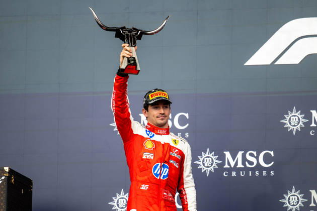 F1 - UNITED STATES GRAND PRIX 2026 LECLERC Charles (mco), Scuderia Ferrari SF-26, portrait podium during the 2026 Formula 1 United States Grand Prix, 18th round of the 2026 Formula One World Championship, WM, Weltmeisterschaft from October 23 to 25, 2026 on the Circuit of the America, in Austin, Texas, United States of America - AustinUnited States  Copyright: xALBERTOxVIMERCATIx
