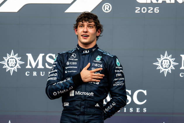 F1 - UNITED STATES GRAND PRIX 2026 KIMI ANTONELLI Andrea (ita), Mercedes AMG F1 Team W16, portrait podium during the 2026 Formula 1 United States Grand Prix, 18th round of the 2026 Formula One World Championship, WM, Weltmeisterschaft from October 23 to 25, 2026 on the Circuit of the America, in Austin, Texas, United States of America - AustinUnited States  Copyright: xALBERTOxVIMERCATIx