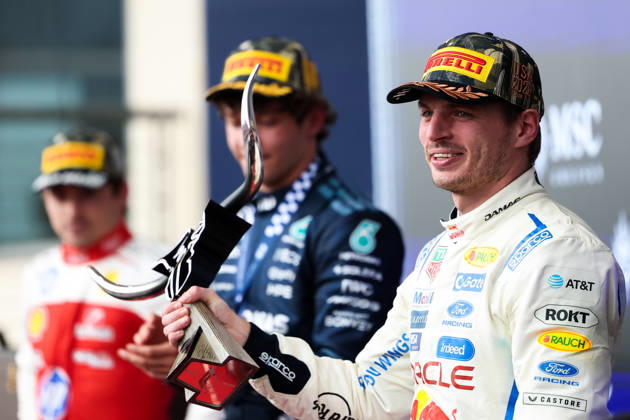 F1 - UNITED STATES GRAND PRIX 2026 VERSTAPPEN Max (nld), Red Bull Racing Ford RB22, portrait podium during the 2026 Formula 1 United States Grand Prix, 18th round of the 2026 Formula One World Championship, WM, Weltmeisterschaft from October 23 to 25, 2026 on the Circuit of the America, in Austin, Texas, United States of America - AustinUnited States  Copyright: xEricxAlonsox