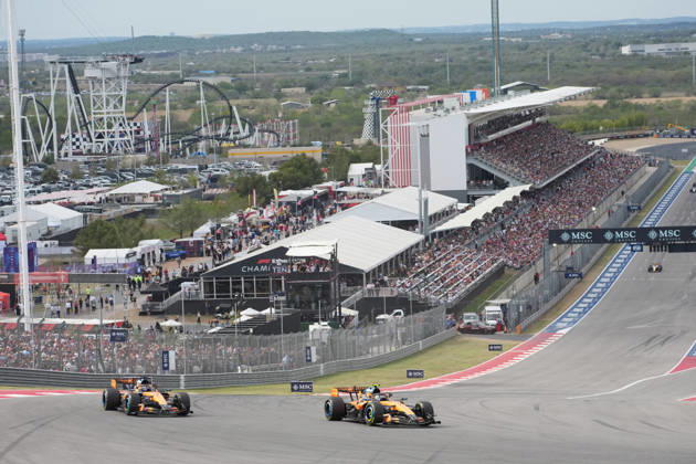 October 25, 2026, Circuit of The Americas, Austin, 2026 FORMULA 1 MSC CRUISES UNITED STATES GRAND PRIX, Lando Norris (GBR), McLaren Mastercard F1 Team, Oscar Piastri (AUS). Photo by Hasan Bratic, DeFodi Images