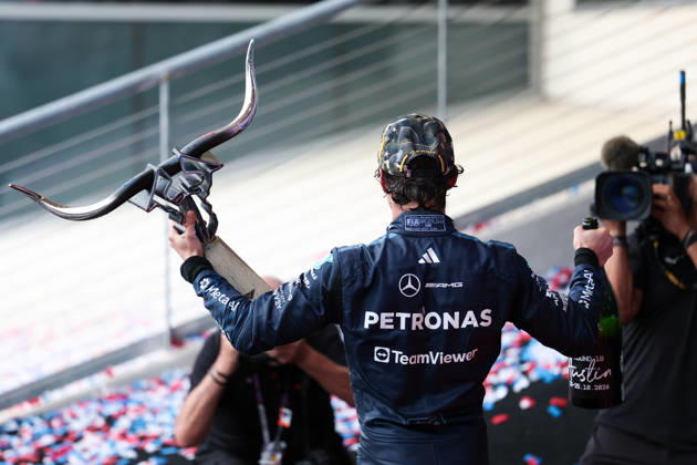 F1 - UNITED STATES GRAND PRIX 2026 KIMI ANTONELLI Andrea (ita), Mercedes AMG F1 Team W17, portrait podium during the 2026 Formula 1 United States Grand Prix, 18th round of the 2026 Formula One World Championship, WM, Weltmeisterschaft from October 23 to 25, 2026 on the Circuit of the America, in Austin, Texas, United States of America - AustinUnited States  Copyright: xEricxAlonsox