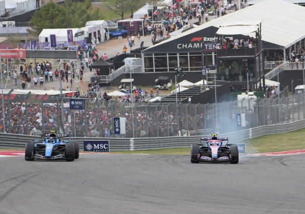October 25, 2026, Circuit of The Americas, Austin, 2026 FORMULA 1 MSC CRUISES UNITED STATES GRAND PRIX, Carlos Sainz Jr. (ESP), Atlassian Williams F1 Team; Franco Colapinto (ARG), BWT Alpine F1 Team. Photo by Hasan Bratic, DeFodi Images