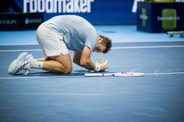 Tallon Griekspoor of the Netherlands celebrates after winning the European Open ATP, Tennis Herren tennis tournament in Brussels, on Sunday 25 October 2026. This year s edition of the tournament is taking place from 17 to 25 October JASPERxJACOBS  x191047320x