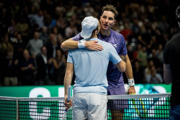 Tallon Griekspoor of the Netherlands and Jan-Lennard Struff of Germany after the European Open ATP, Tennis Herren tennis tournament in Brussels, on Sunday 25 October 2026. This year s edition of the tournament is taking place from 17 to 25 October JASPERxJACOBS  x191047333x