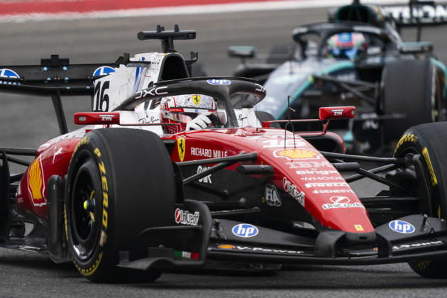 Monaco s Formula One driver Charles Leclerc of Scuderia Ferrari races in the Formula One United States Grand Prix at the Circuit of the Americas in Austin, Texas on Sunday, October 25, 2026.  AUS2026102529 GREGxNASH