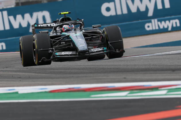 AUSTIN, TX - OCTOBER 25: Andrea Kimi Antonelli (12) of Italy and Mercedes-AMG PETRONAS Formula One Team speeds through turn nine during the Formula 1 MSC Cruises United States Grand Prix on October 25, 2026, at Circuit of The Americas in Austin, Texas.(Photo by David Buono Icon Sportswire) AUTO: OCT 25 F1 United States Grand Prix EDITORIAL USE ONLY Icon2610250591