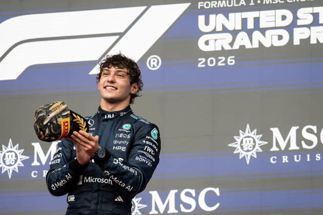 October 25, 2026: Kimi Antonelli (12) with Mercedes-AMG Petronas F1 Team, celebrates first place championship race win at the Formula 1 MSC Cruises United States Grand Prix, Circuit of the Americas. Austin, Texas. CSM Formula One 2026: Formula 1 MSC Cruises United States Grand Prix OCT 25  - ZUMAc04_ 20261025_faf_c04_003 Copyright: xMarioxCantux