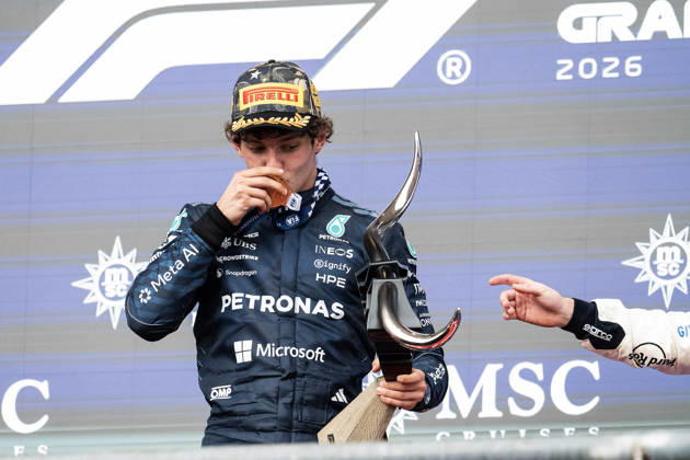 October 25, 2026: Kimi Antonelli (12) with Mercedes-AMG Petronas F1 Team, celebrates first place championship race win at the Formula 1 MSC Cruises United States Grand Prix, Circuit of the Americas. Austin, Texas. CSM Formula One 2026: Formula 1 MSC Cruises United States Grand Prix OCT 25  - ZUMAc04_ 20261025_faf_c04_010 Copyright: xMarioxCantux
