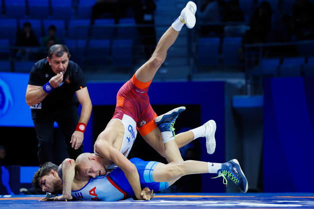 Senior World Championships, 63 kg Greco-Roman: Tino Tapio Ojala (FIN) defeated Kevin Yuran De Armas Rodriguez (CUB) Copyright: xKostadinxAndonovx