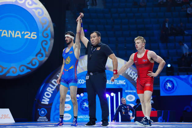 Senior World Championships, 67 kg Greco-Roman: Slavik Galstyan (ARM) defeated Haavard Joergensen (NOR) Copyright: xKostadinxAndonovx