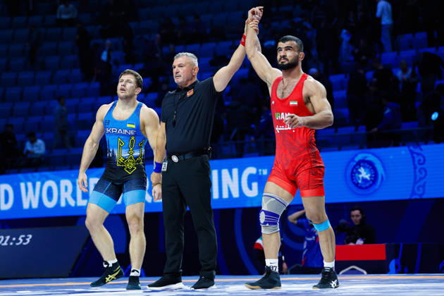 Senior World Championships, 87 kg Greco-Roman: Alireza Azizkhoon Mohmadipiani (IRI) defeated Yaroslav Filchakov (UKR) Copyright: xKostadinxAndonovx