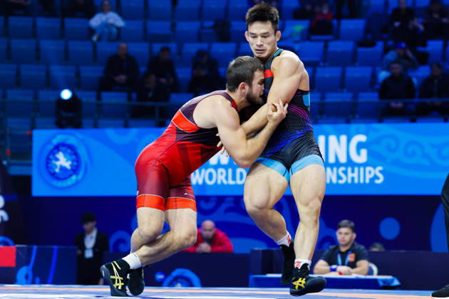 Senior World Championships, 87 kg Greco-Roman: Likui Shi (CHN) defeated Aleksandr Andreevitch Komarov (SRB) Copyright: xKostadinxAndonovx