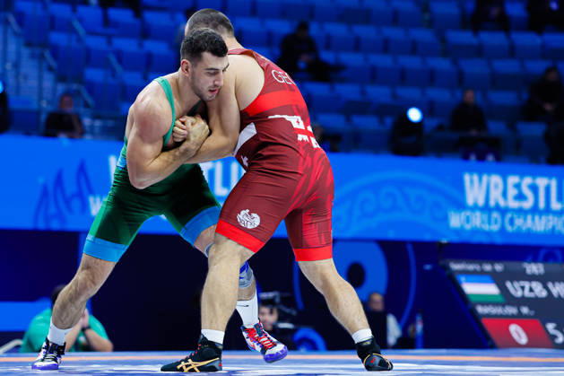 Senior World Championships, 87 kg Greco-Roman: Semen Sergeevich Novikov (BUL) defeated Lasha Gobadze (GEO) Copyright: xKostadinxAndonovx
