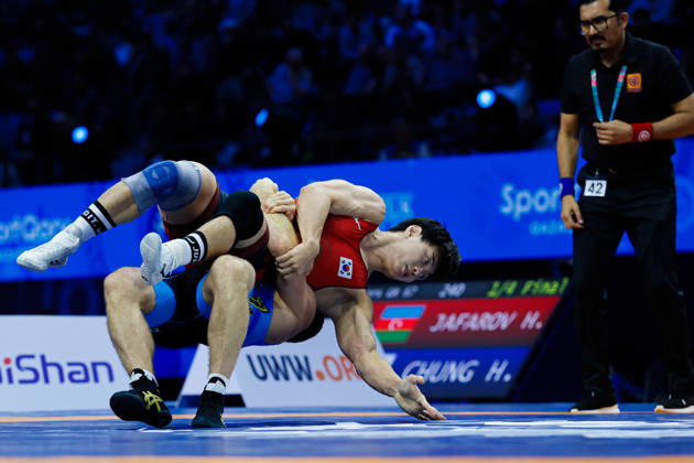 Senior World Championships, 87 kg Greco-Roman: Yaroslav Filchakov (UKR) defeated Seunghwan Lee (KOR) Copyright: xKostadinxAndonovx