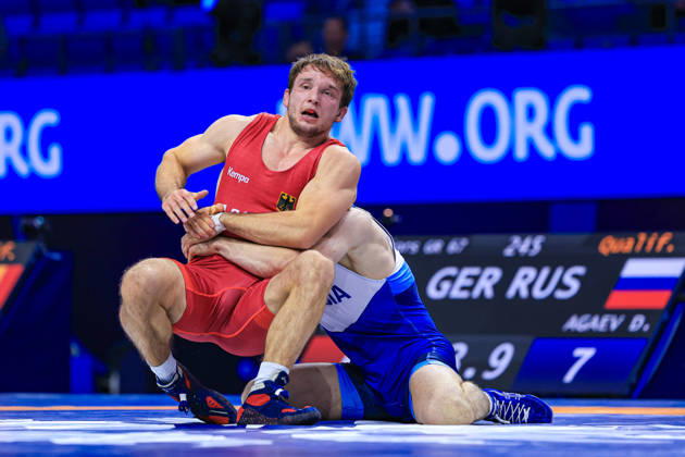 Senior World Championships, 67 kg Greco-Roman: Daniial Agaev (RUS) defeated Christopher Josef Kraemer (GER) Copyright: xAmirrezaxAliasgarix Kadir Caliskan United World Wr