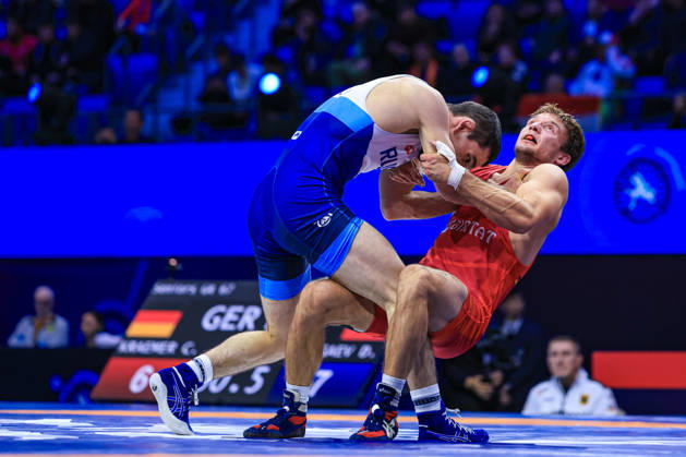 Senior World Championships, 67 kg Greco-Roman: Daniial Agaev (RUS) defeated Christopher Josef Kraemer (GER) Copyright: xAmirrezaxAliasgarix Kadir Caliskan United World Wr