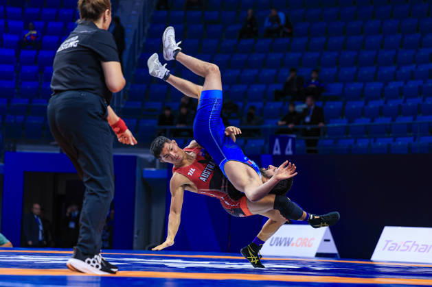Senior World Championships, 67 kg Greco-Roman: Tsuchika Shimoyamadaa (AUS) defeated Amer Ebrahim A. A. Alhammadi (QAT) Copyright: xAmirrezaxAliasgarix Kadir Caliskan United World Wr