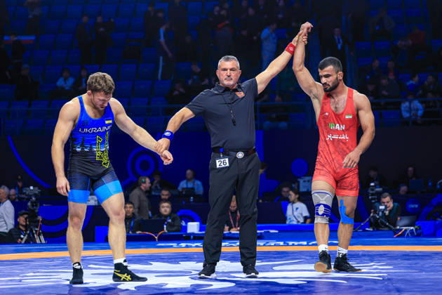 Senior World Championships, 87 kg Greco-Roman: Alireza Azizkhoon Mohmadipiani (IRI) defeated Yaroslav Filchakov (UKR) Copyright: xAmirrezaxAliasgarix Kadir Caliskan United World Wr