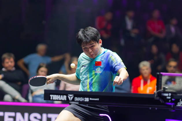 Lin Shidong pendant un echange Benjamin ELKAIM MAXPPP - Montpellier 27 10 2026 Tennis de table - WTT Champions Montpellier 2026, 16eme de finale du simple messieurs, le 27 octobre 2026 a la Sud de France Arena de Montpellier. Lin Shidong, joueur chinois classe 9e mondial, effectue un coup de raquette, les yeux diriges vers la balle. Il s impose 3-0 face a -limjonghoon, joueur sud-coreen classe 36e mondial. WTT Champions Montpellier, France, on oct 27th 2026 Montpellier FRANCE  Copyright: xMAXPPPxBenjaminxELKAIMx ELK202610276653 ELK202610276653