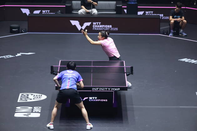 2026 WTT Champions Montpellier : Day 1 Shin Yubin of South Korea competes against Cheng I-Ching of Chinese Taipei during the Women s Singles round of 32 match on day one of the WTT Champions Montpellier 2026 at Sud de France ARENA in Montpellier, France, on October 27, 2026. Montpellier France  Copyright: xRemyxGrosx originalFilename:gros-notitle261027_npgGQ.jpg