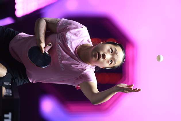 2026 WTT Champions Montpellier : Day 1 Shin Yubin of South Korea competes against Cheng I-Ching of Chinese Taipei during the Women s Singles round of 32 match on day one of the WTT Champions Montpellier 2026 at Sud de France ARENA in Montpellier, France, on October 27, 2026. Montpellier France  Copyright: xRemyxGrosx originalFilename:gros-notitle261027_npjlK.jpg